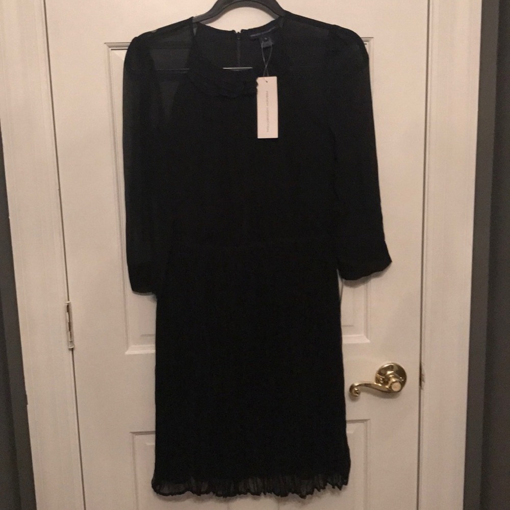 NWT black silk French Connection dress